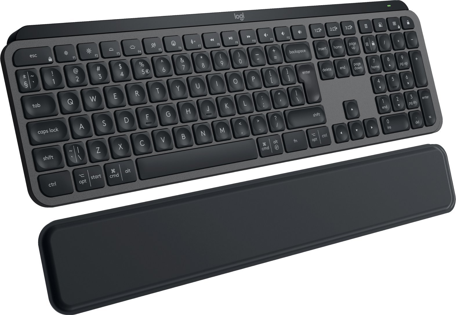 Logitech MX Keys S US-Layout, inkl. MX Palm Rest, graphite klaviatūra