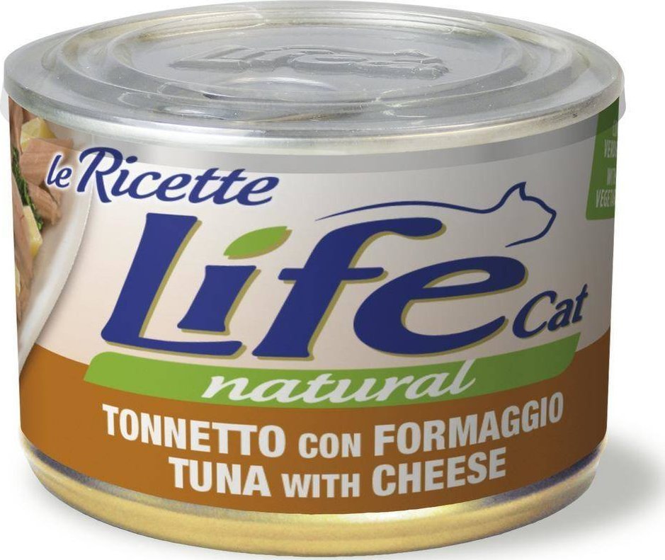 Life Pet Care LIFE CAT pusz.150g TUNA + CHEESE LA RICETTE /24 102441 (8034105422964) kaķu barība