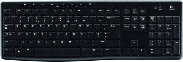 Logitech K270 Wireless Keyboard, Keyboard layout QWERTY, USB Mini reciever, Black, klaviatūra