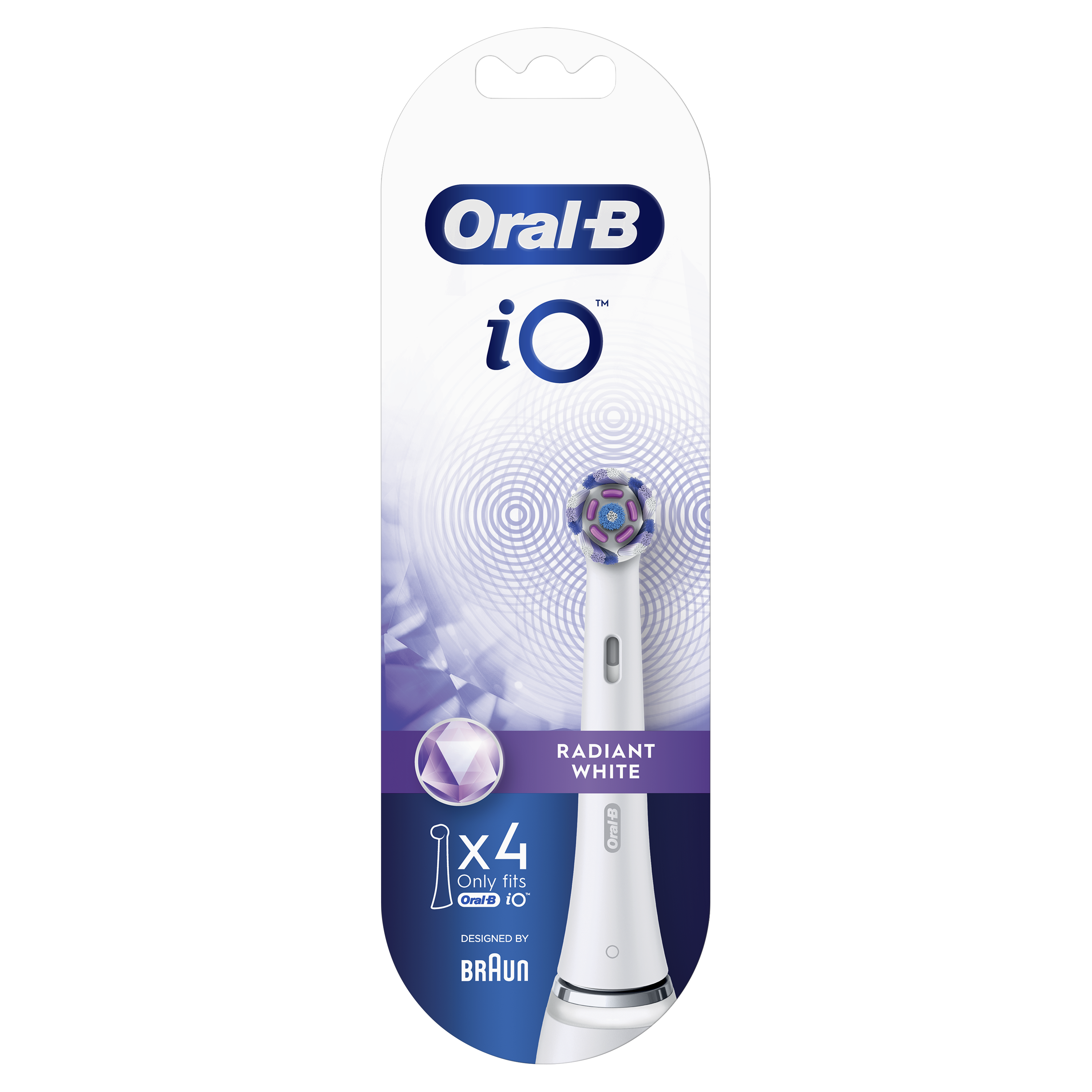 Oral-B Toothbrush replacement iO Radiant White Heads, For adults, Number of brush heads included 4, White mutes higiēnai