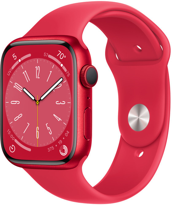 Apple Watch Series 8 GPS 45mm (PRODUCT)RED Aluminium Case with (PRODUCT)RED Sport Band - Regular 194253149828 Viedais pulkstenis, smartwatch