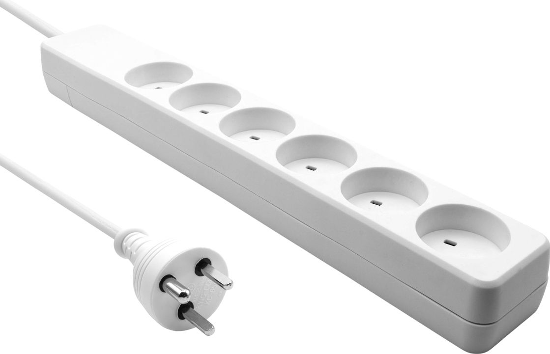 Listwa zasilajaca ProXtend Danish IT Power Strip 6-way 6 gniazd 1 m biala (KIT6-KIT01W) elektrības pagarinātājs