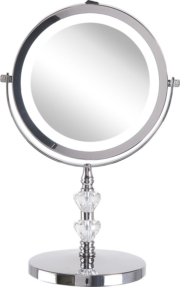 Lusterko kosmetyczne Shumee Lusterko kosmetyczne LED 20 cm srebrne LAON 265504 (4251682264273) Spogulis