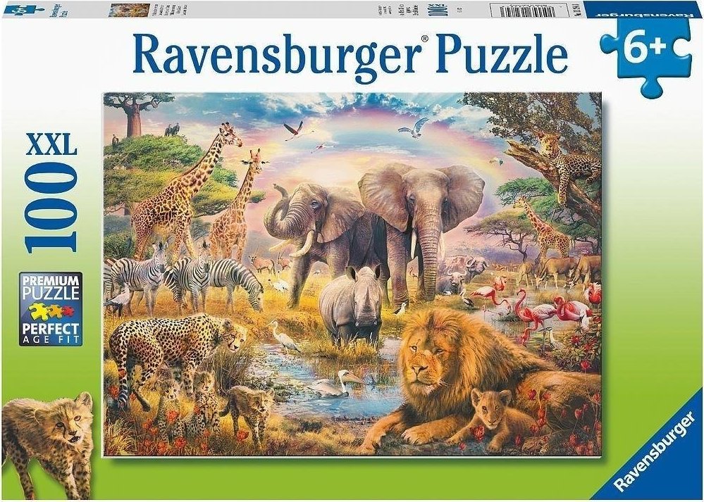 Ravensburger Puzzle XXL 100 Dzikie zwierzeta puzle, puzzle