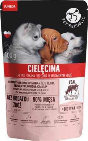 Pet Republic PET REPUBLIC PIES sasz.100g CIELECINA JUNIOR sos /24 VAT019632 (5904316130213) barība suņiem