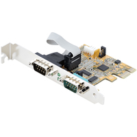 2-Port PCI Express Serial Card, Dual Port PCIe to RS232 (DB9) cietais disks