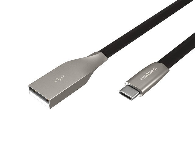Kabel USB Natec USB-A - USB-C 1 m Czarno-srebrny (NKA-1954) NKA-1954 (5901969435467) USB kabelis