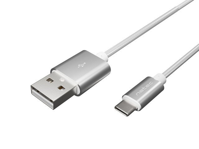 Kabel USB Natec USB-A - USB-C 1 m Bialy (NKA-1955) NKA-1955 (5901969435474) USB kabelis