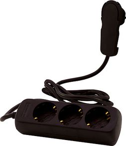 REV Multiple Socket Outlet 3-fold 2m black elektrības pagarinātājs