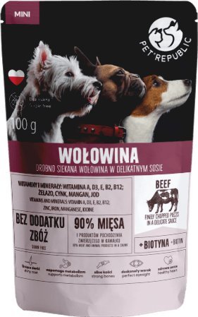 Pet Republic PET REPUBLIC PIES sasz.100g WOLOWINA MINI sos /24 VAT019636 (5904316130220) barība suņiem