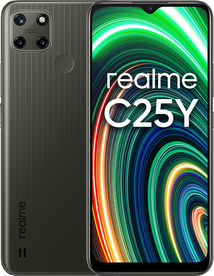 Realme C25Y 4GB/128GB, Android, metal grey Mobilais Telefons