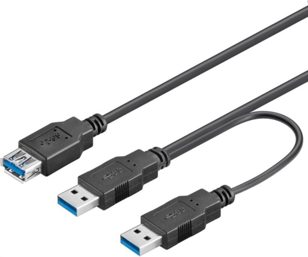 Kabel USB PremiumCord USB-A - 2x USB-A Czarny (ku3y02) ku3y02 (8592220015282) USB kabelis