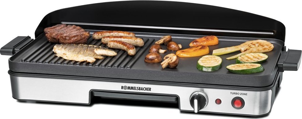 Rommelsbacher table grill BBQ 2003 (black / stainless steel, 1,900 watts) Galda Grils