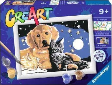 Ravensburger CreArt dla dzieci: Pies z kotkiem noca 507849 (4005556200450)