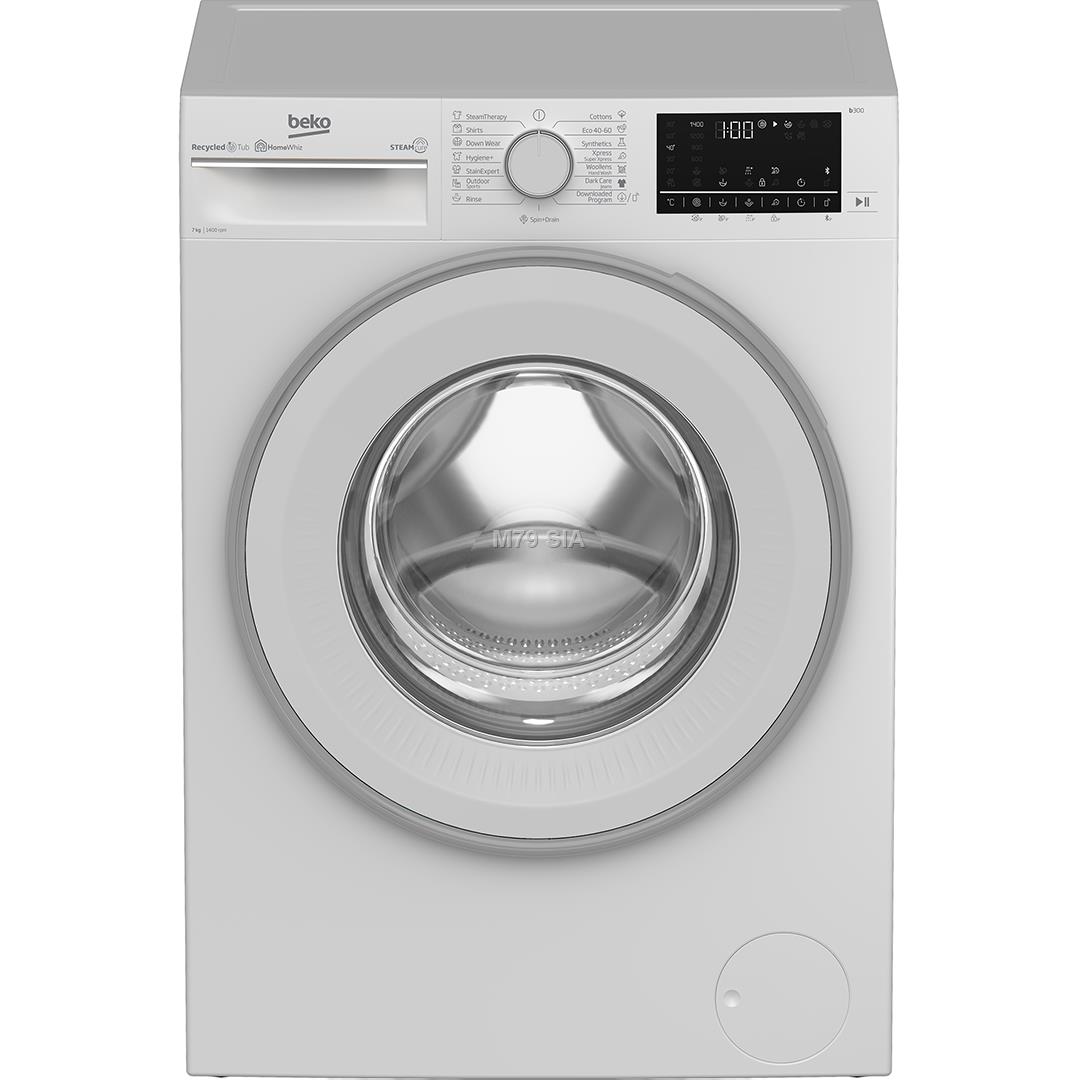 Beko, 7 kg, dzilums 49,6 cm, 1400 apgr/min. - Velas mazgajama masina ar prieksejo ieladi B3WFU7744WB (8690842468988)