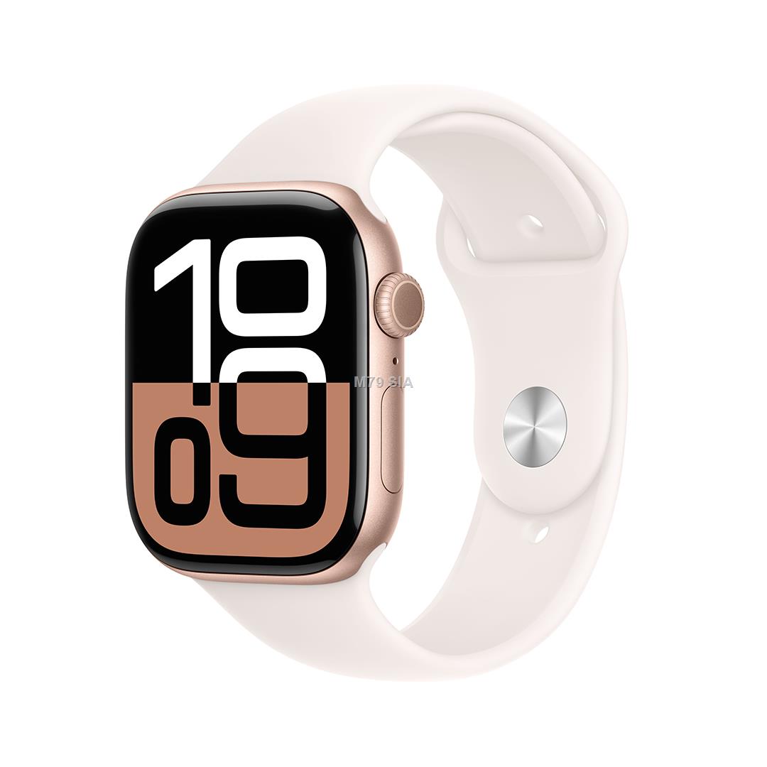 Watch Series 10 GPS 46 mm Rose Gold Aluminium Case with Light Blush Sport Band - S/M Viedais pulkstenis, smartwatch