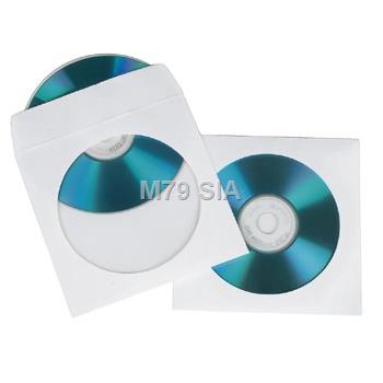 Hama 1x100 CD/DVD Paper Sleeves  white 62672 4007249626721