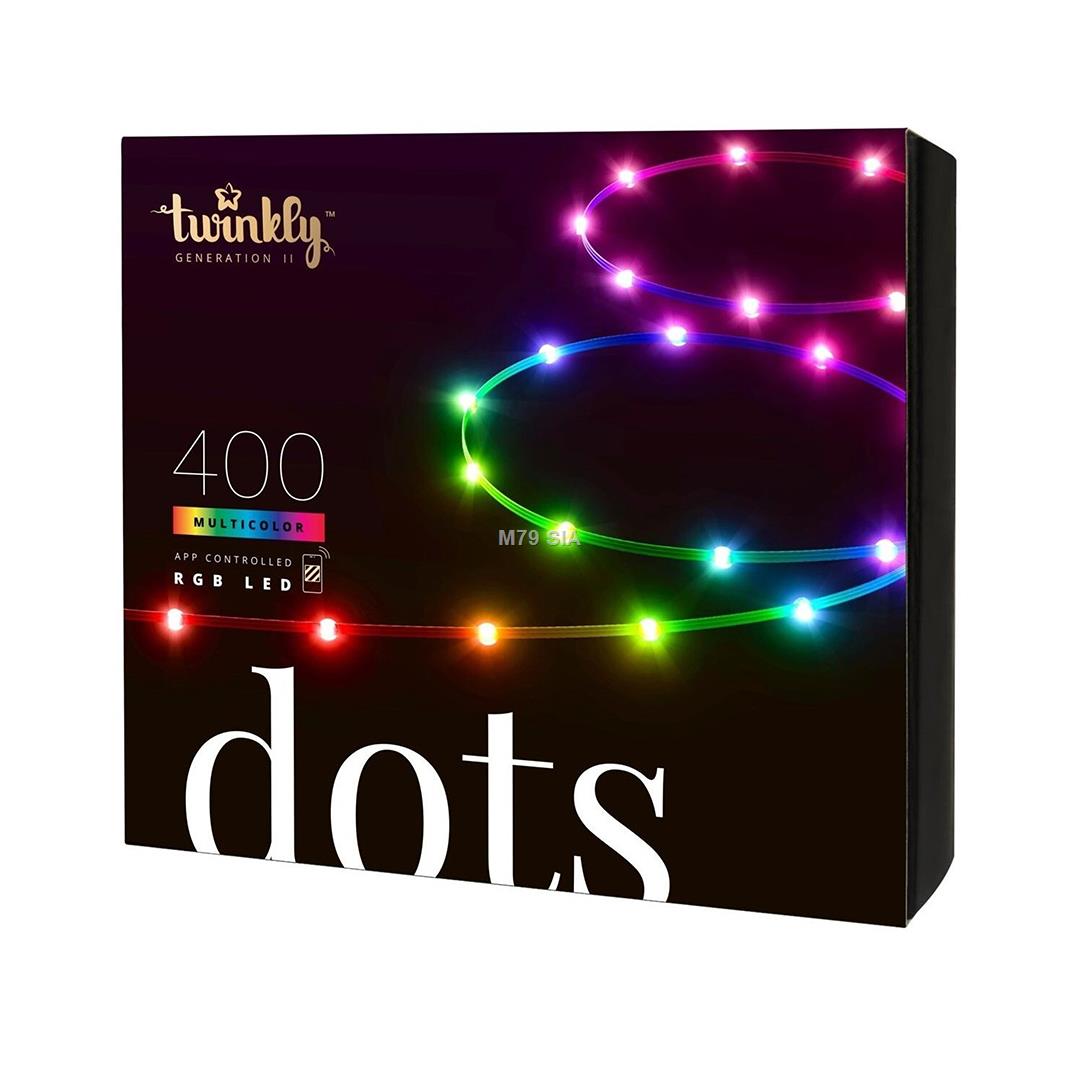 Twinkly Dots 400 LED RGB transparent wire apgaismes ķermenis