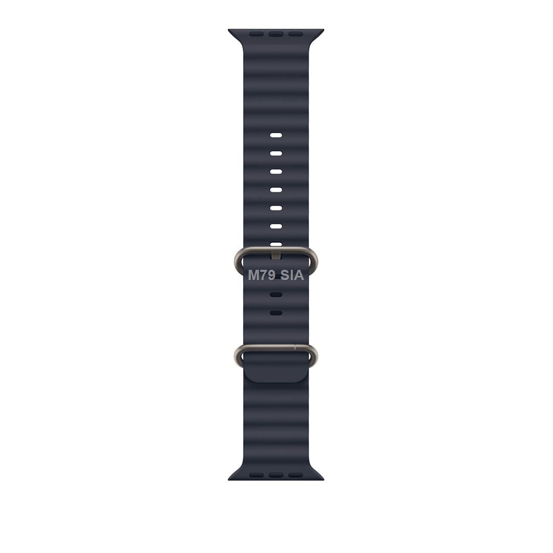 Navy Ocean Band 49 mm - Natural Titanium Finish