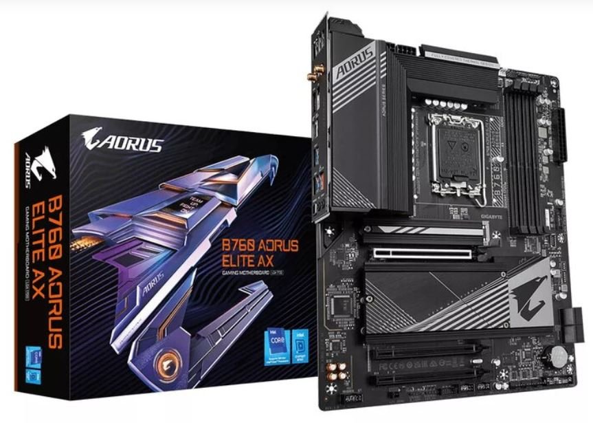 Gigabyte B760 AORUS ELITE AX Mātes plate Intel B760 / LGA 1700 / ATX B760AORUSELITEAX (4719331851750) pamatplate, mātesplate