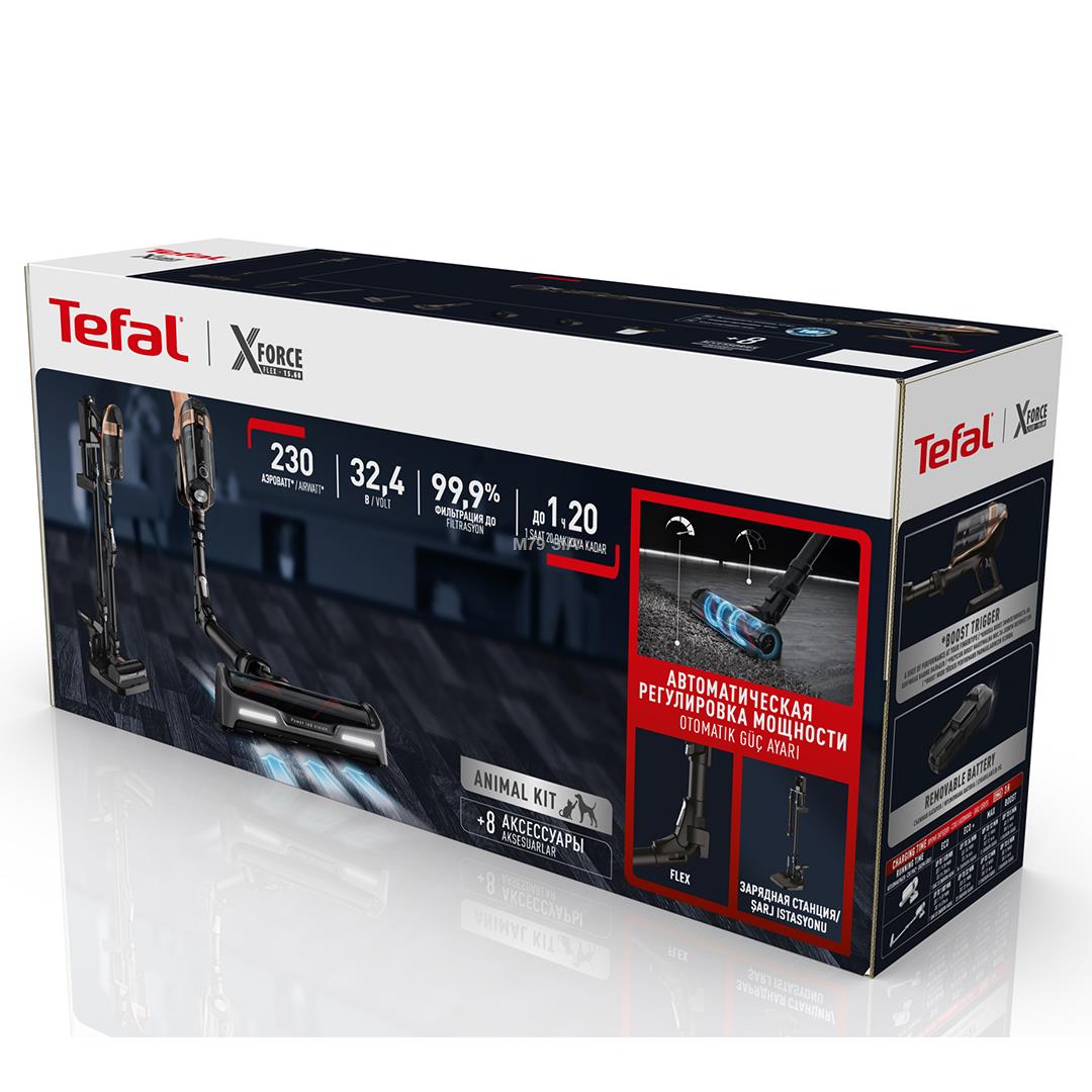 Tefal X-Force Flex 15.60, black Putekļu sūcējs