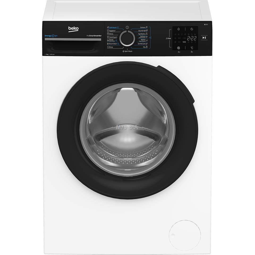 Beko, 9 kg, dzilums 54.6 cm, 1400 apgr/min - Velas mazgajama masina ar prieksejo ieladi BM3WFSU39413WPBB1 (8690842635090) foto, video aksesuāri