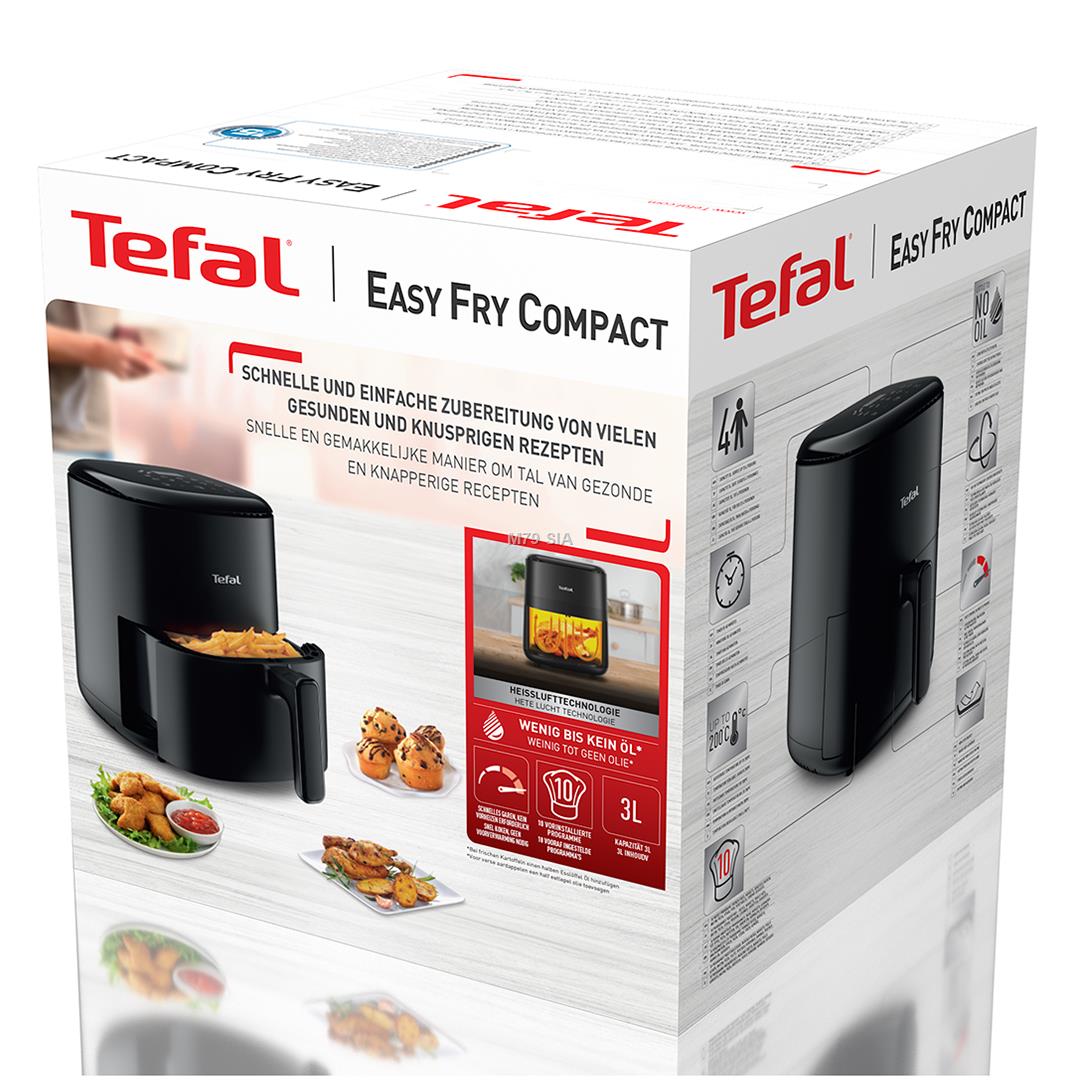 Tefal Easy Fry Compact, 3 L, 1300 W, melna - Karsta gaisa friteris EY145810 (3045387291020)