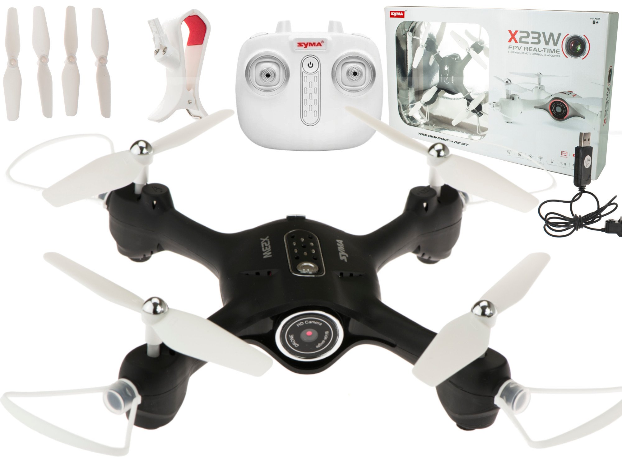 Syma X23W R/C Rotaļu  Drons 2.4GHz / 4CH / FPV / Wi-Fi X23W (5903039744219) Radiovadāmā rotaļlieta