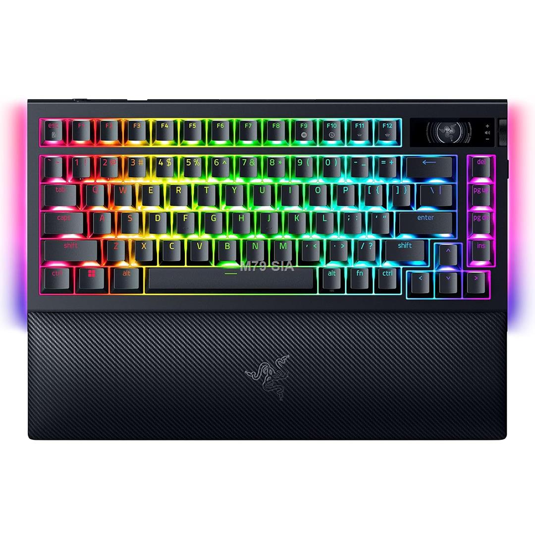 Razer | BlackWidow V4 Pro 75% | Mechanical Gaming Keyboard | 4K Hz Wireless | US | Black | Orange Tactile Switches Gen3 | Wireless connectio klaviatūra