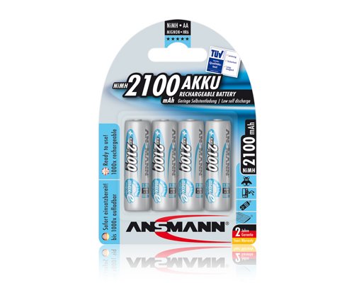 Ansmann R6 Uzlādējamas Baterijas AA / 1.2 V / 2100mAh / NiMH R6/2100/ANS-BL4 (4013674350520) Baterija