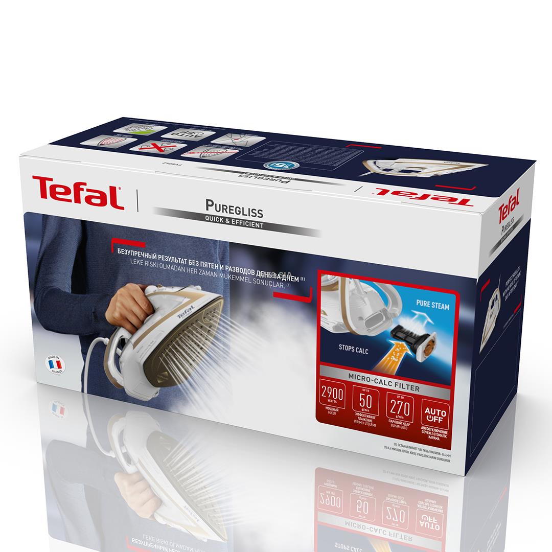 Tefal FV8042E0 Ultimate Pure | Steam Iron | 2900 W | Water tank capacity 270 ml Gludeklis