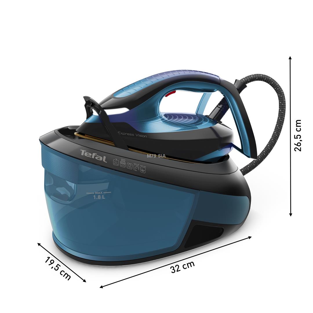 Tefal Express Vision SV8151 2800 W 1.8 L Durilium AirGlide Autoclean soleplate Blue, Black Gludeklis