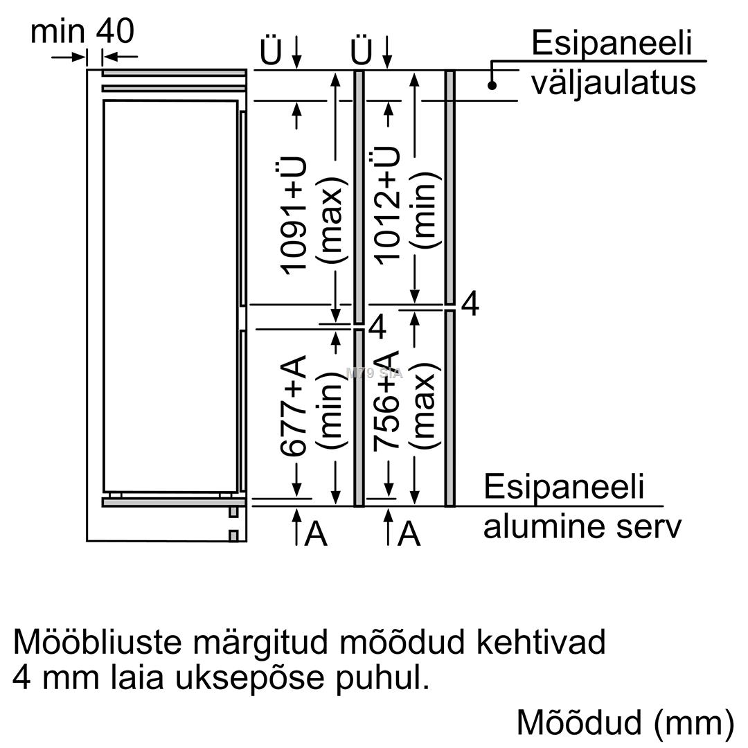 Bosch fridge / freezer combination KIV86VSE0 series 4 E - Series 4 Ledusskapis