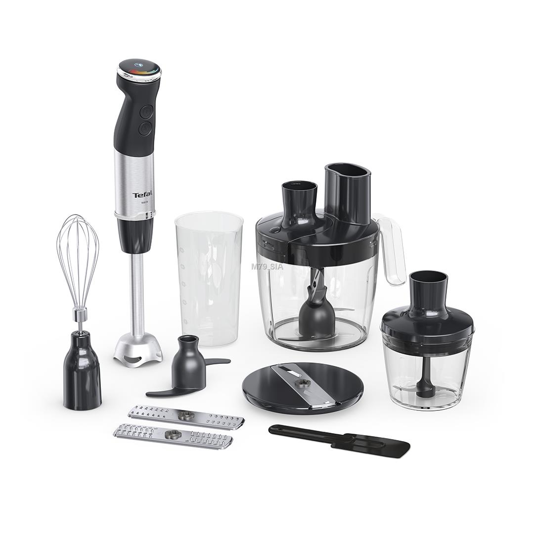 Tefal Quickchef+ HB67G830 blender 0.8 L Immersion blender 1000 W Black, Stainless steel 3016667291788 Blenderis