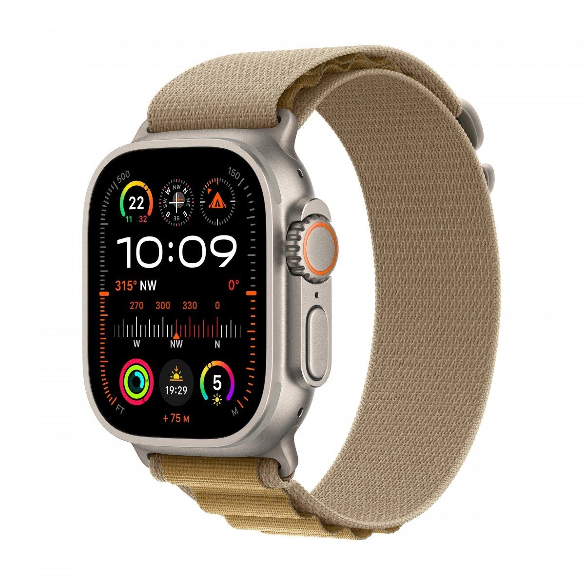 Watch Ultra 2 GPS + Cellular 49 mm Natural Titanium Case with Tan Alpine Loop - Medium Viedais pulkstenis, smartwatch