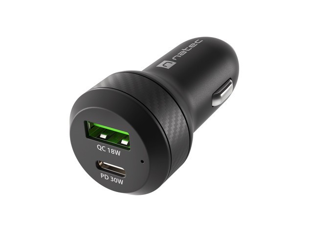 Car charger 1x USB 1x USB-C QC 3.0 iekārtas lādētājs