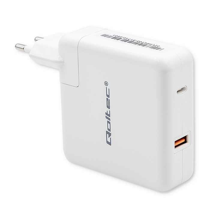 Qoltec Power charger GaN FAST 108W, USB C, white iekārtas lādētājs