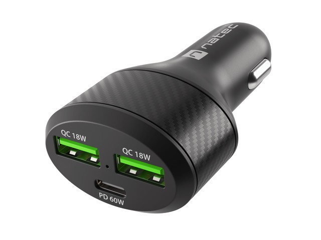 Car charger 2x USB 1x USB-C QC 3.0 iekārtas lādētājs