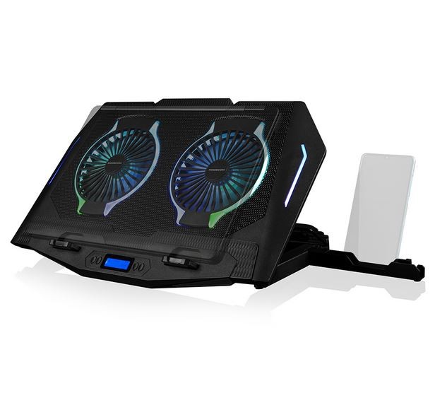 Modecom CF21 RGB Silent Cooling Pad portatīvā datora dzesētājs, paliknis