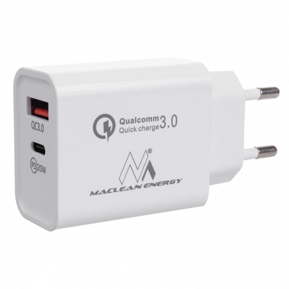 Power charger 20W QC 3.0 PD Maclean MCE485W iekārtas lādētājs