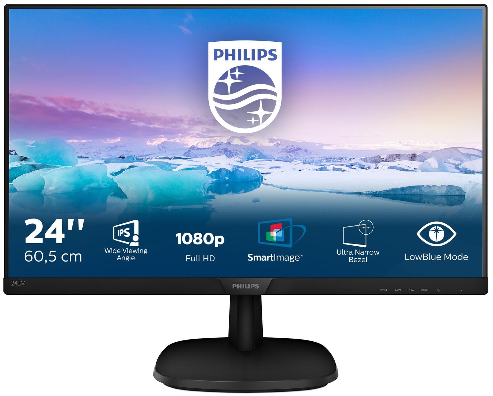 Philips 243V7QDSB/00 24'', panel-IPS HDMI, DVI, D-Sub monitors