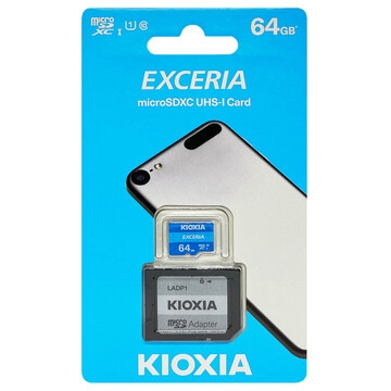 Kioxia MicroSD karte 64GB class 10 + adapter SD atmiņas karte