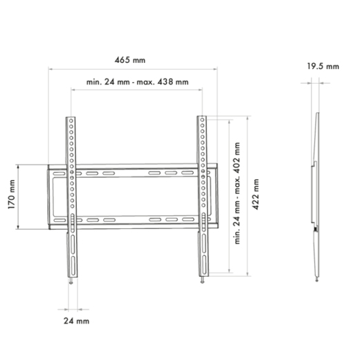 Schwaiger WAH 32"-75"  1TFT          Max.35KG         schwar TV stiprinājums