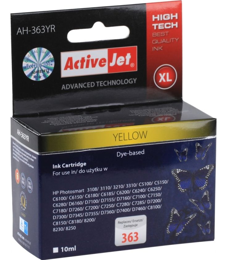 Ink ActiveJet AH-773 | Yellow | 10 ml | Refill | HP C8773EE kārtridžs