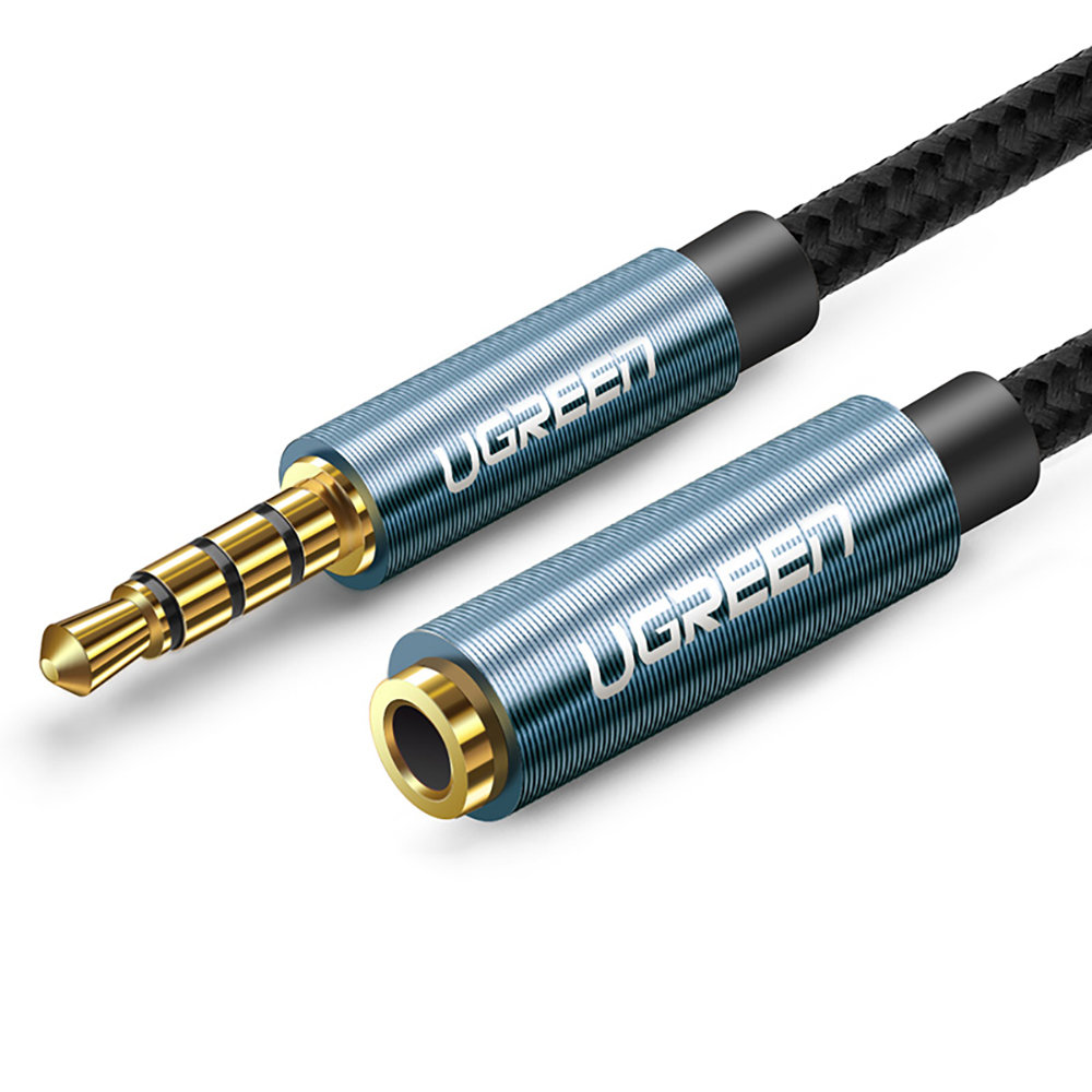 Ugreen adapter cable extension AUX mini jack 3.5 mm 1.5m blue (AV118) USB kabelis