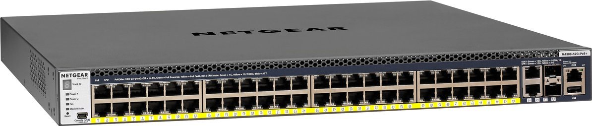 Netgear M4300-52G-POE+ MANAGED SWITCH APS550 48x1G PoE+ (GSM4352PA) komutators