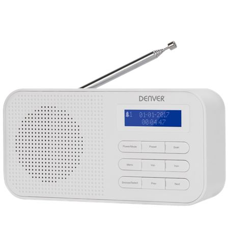 Denver DAB-42 white radio, radiopulksteņi