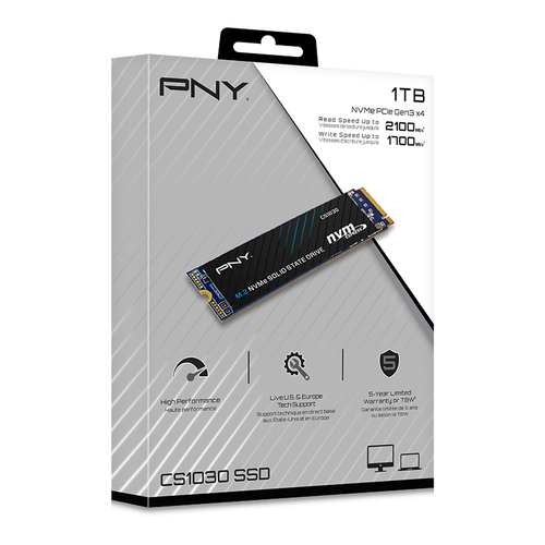 PNY CS1030 M.2 NVMe PCIe Gen3 x4 1TB SSD disks