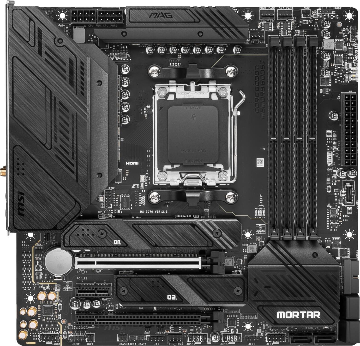 MB MSI AMD AM5 MAG B650M MORTAR WIFI pamatplate, mātesplate