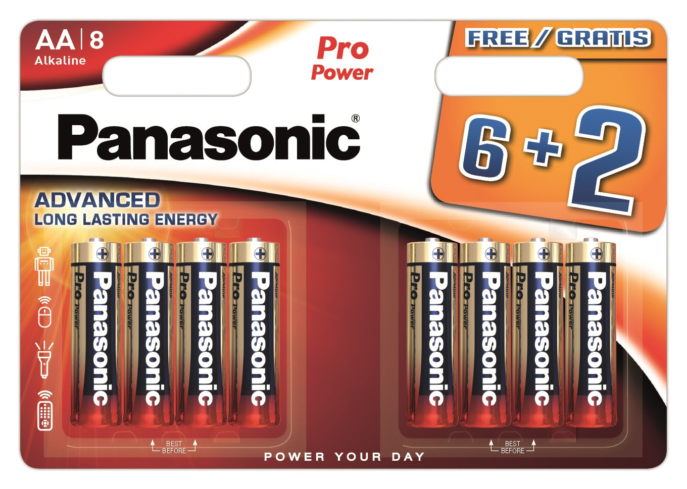 Panasonic Pro Power battery LR6PPG/8BW (6+2) 5410853039969 Baterija